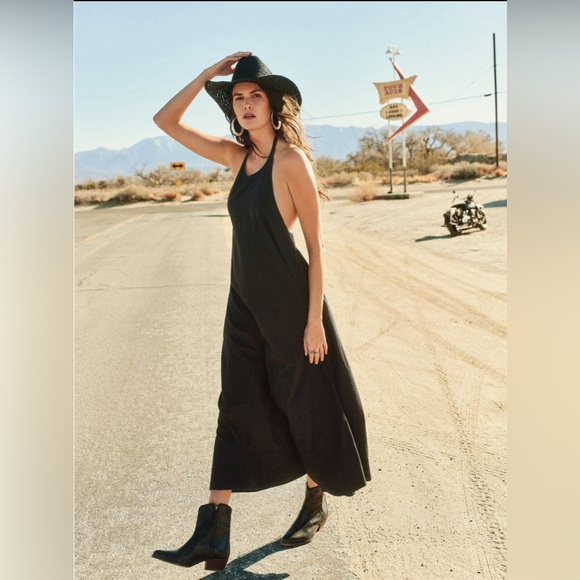 Free People Beachside Tide Maxi Dress NWT X Small Black - Picture 1 of 8